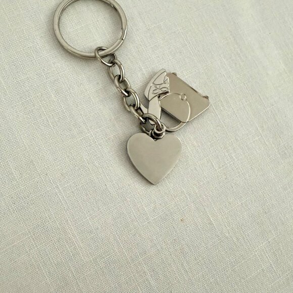 Vintage Nine West Keychain Heart Handbag Heel Charms Silver Tone Y2K 2000s - Picture 6 of 9